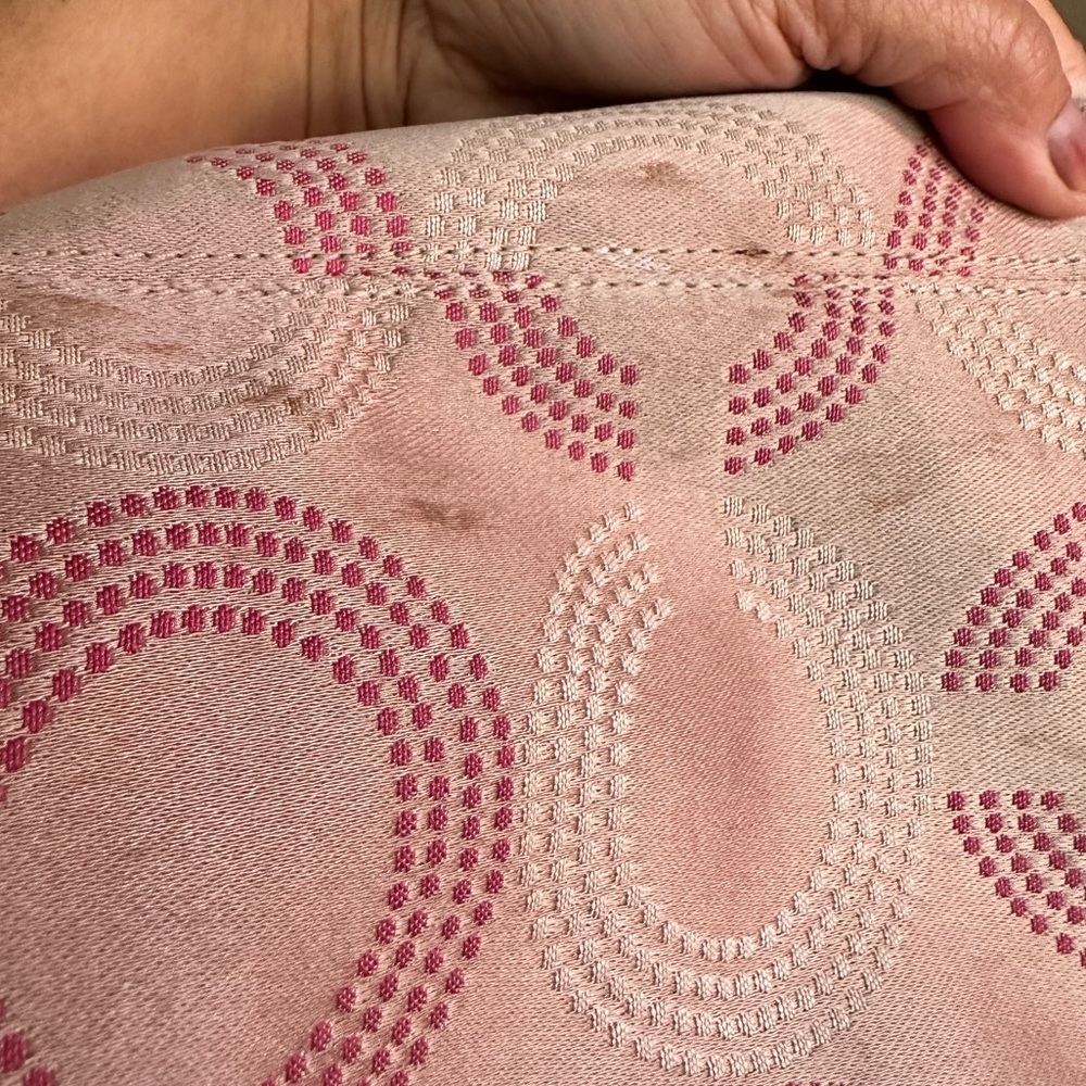 Coach Ashley Dotted OP Art Signature Shoulder Bag, Cream/Pretty Pink, GUC - Picture 11 of 16